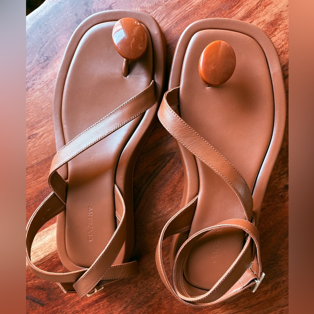 GIA/RHW Josie 18 Gia Borghini NWB brown leather Ankle-Strap Sandals 39
